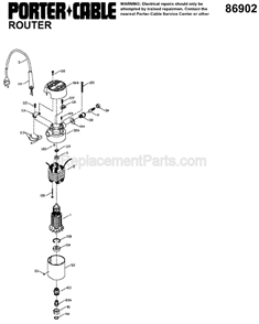 Page A Diagram and Parts List for 86902 Type 1 Porter Cable Router